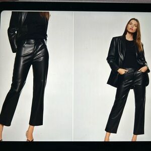 Mango Faux Leather Pants